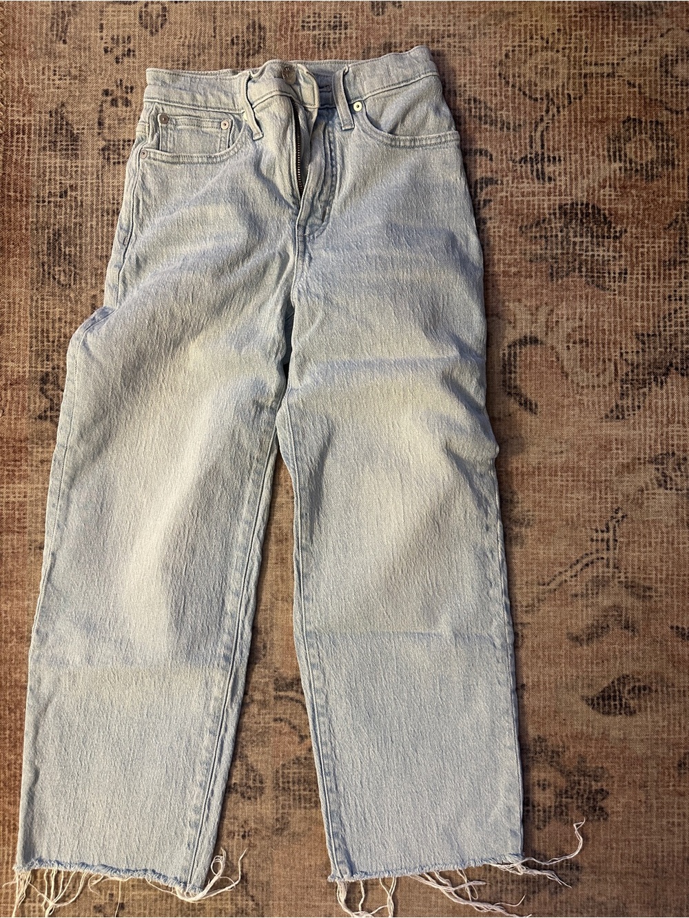 Madewell Light Wash Wide Leg Cropped Jeans